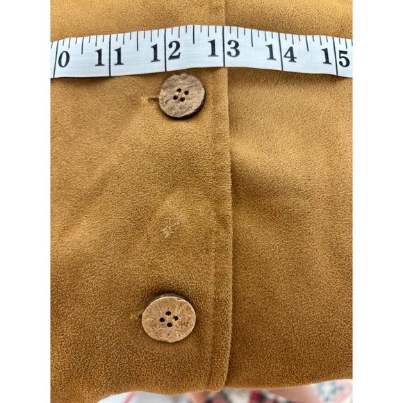 Coldwater Creek Faux Suede Button Up Shirt Jacket Camel XLG - Picture 5 of 11